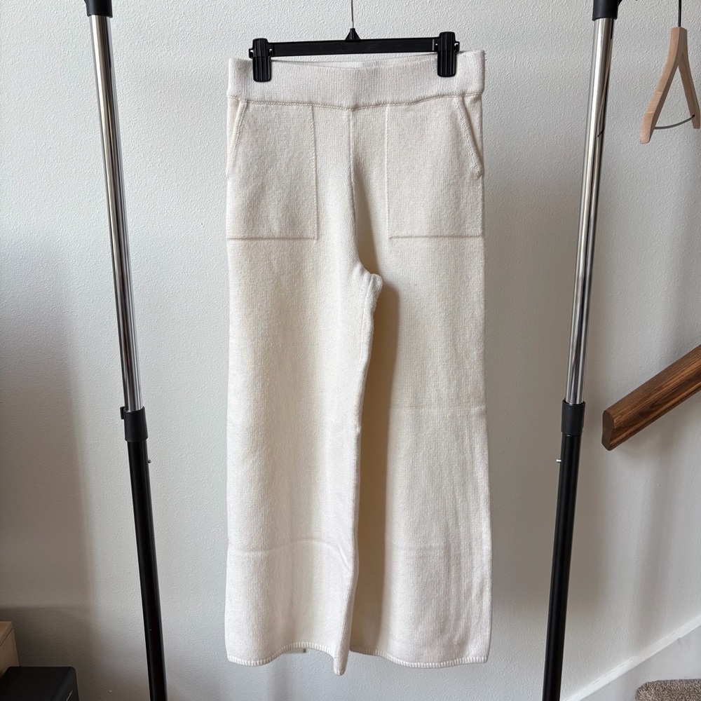 Cream Wide-Leg Pants